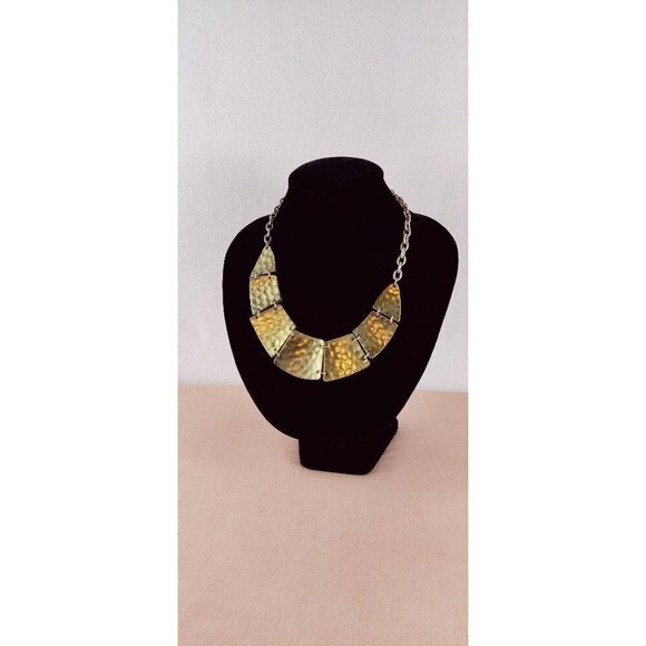 Premier Designs Silver Coker Necklace Exotic Reptile Enprint Tribal Double Sided - Picture 6 of 15